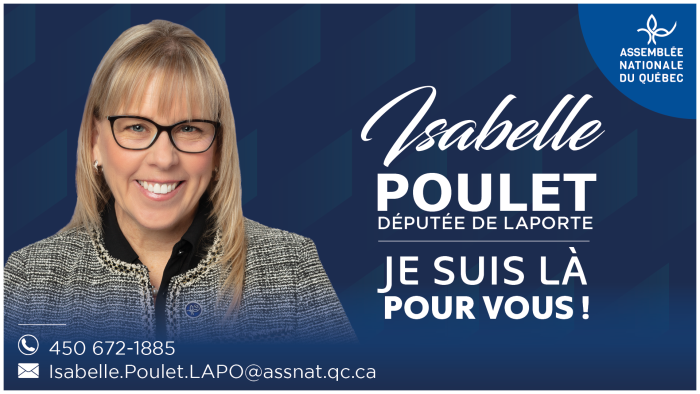 Carte professionnelle de la deputee de Laporte Isabelle Poulet